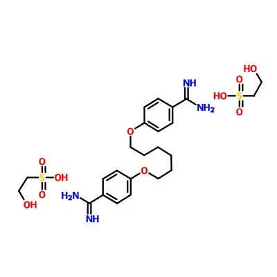 CAS:659-40-5|4,4'-(heksan-1,6-diylbis(oksy))dibenzimidamid Bis(2-hydroksyetansulfonat)